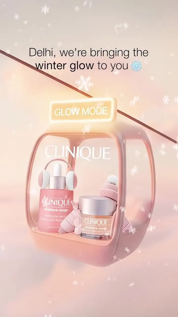 Clinique Winter Glow, the Delhi experience frame from the AI campaign